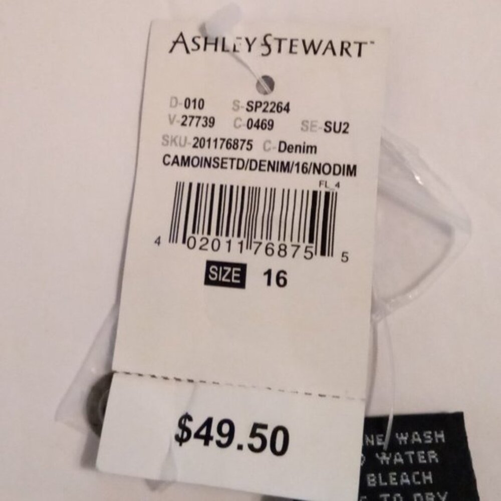 Ashley Stewart chambray/camo dress sz 16 NEW, 1st photo is back side NEW - Picture 11 of 14